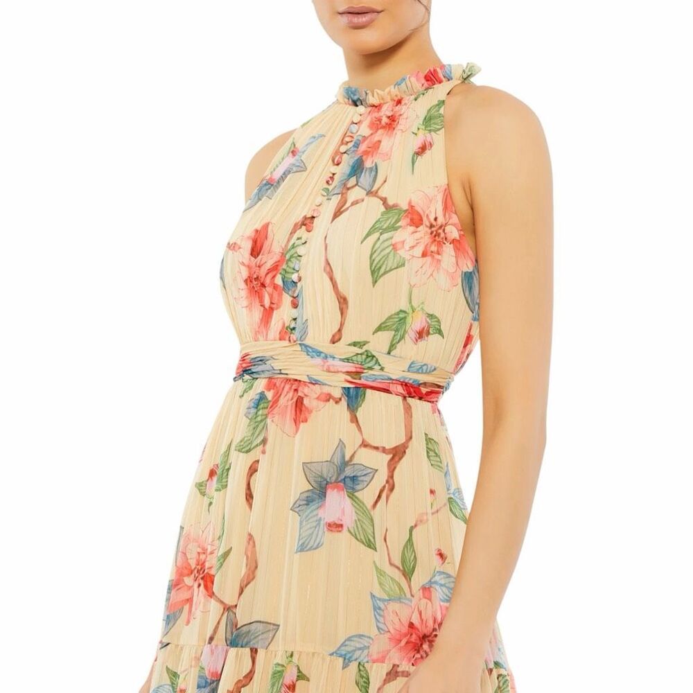 NEW Mac Duggal Ieena 70203 Floral Halter Maxi Gown Size 2 - Picture 13 of 14